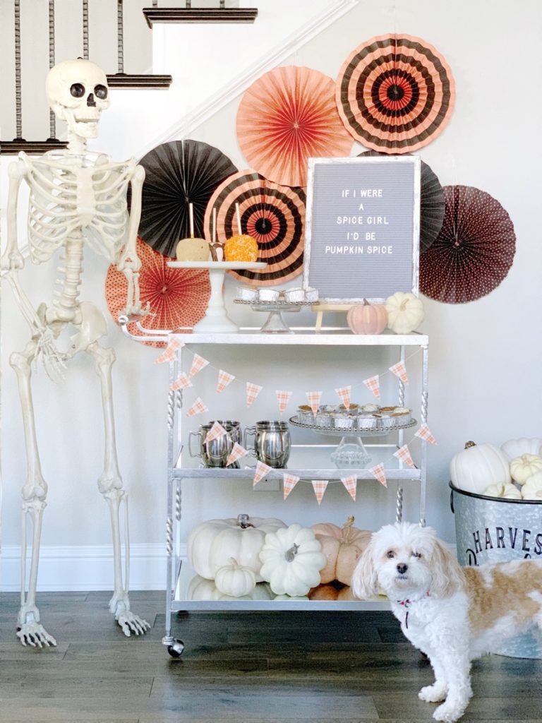 Bar Cart Styling for Fall and Halloween - My Texas House