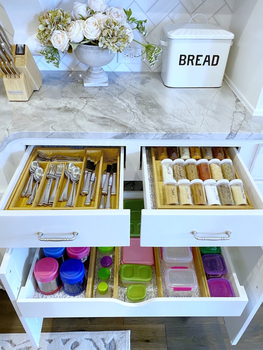 How to Make Pretty Drawer Liners for Kitchen Drawers - In My Own Style
